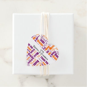 Multilingual Thank You Typography Personalized Favour Tags