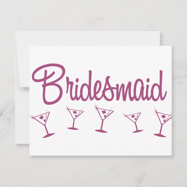 MultiMartini-Bridesmaid-Pink Invitation (Front)