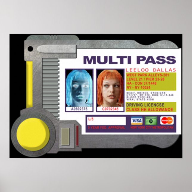 Multipass - Inspired by The Fifth Element Poster (Front)