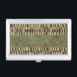 Multipatterned Panel Painting Business Card Holder<br><div class="desc">A multipatterned panel painting,  created by Jennifer Goldberger. Dark green,  brown,  tan,  white and yellow are sprinkled liberally throughout this amazing work. Be sure to get your copy now!</div>