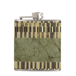 Multipatterned Panel Painting Hip Flask
