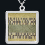 Multipatterned Panel Painting Silver Plated Necklace<br><div class="desc">A multipatterned panel painting,  created by Jennifer Goldberger. Dark green,  brown,  tan,  white and yellow are sprinkled liberally throughout this amazing work. Be sure to get your copy now!</div>