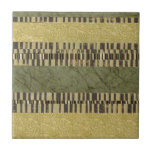 Multipatterned Panel Painting Tile<br><div class="desc">A multipatterned panel painting, created by Jennifer Goldberger. Dark green, brown, tan, white and yellow are sprinkled liberally throughout this amazing work. Be sure to get your copy now!</div>