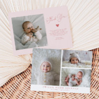 Multiphoto minimaliste Faire-part de naissance ros