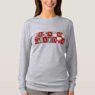 Multiphoto Pattern with Grandma Text Photo T-Shirt