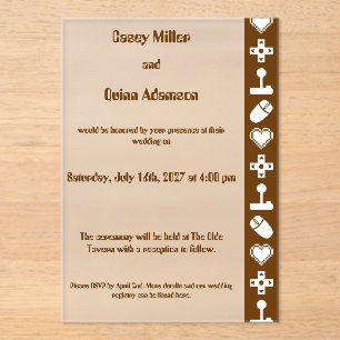 Multiplayer Mode in Chocolate Acrylic Wedding Invitations