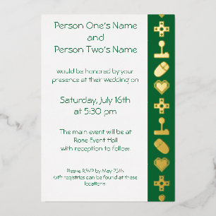 Multiplayer Mode in Green Foil Invitation