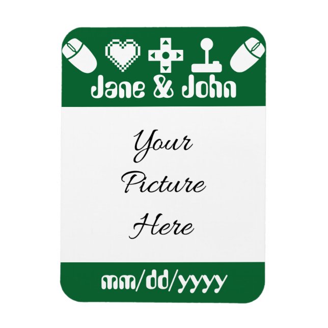Multiplayer Mode in Green Save-the-Date Magnet (Vertical)