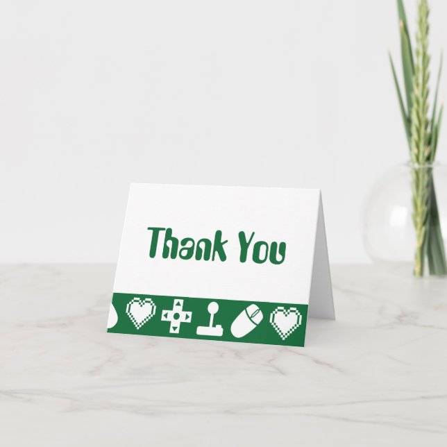 Multiplayer Mode in Green Thank You Card (Front)