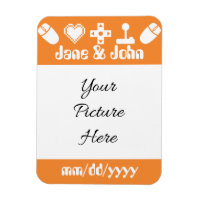 Multiplayer Mode in Orange Save-the-Date Magnet