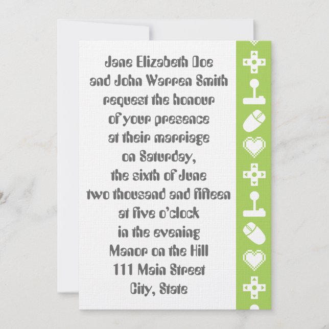 Multiplayer Mode in Peridot Wedding Invitation (Front)
