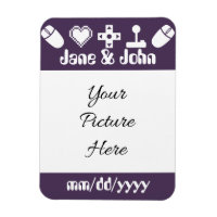Multiplayer Mode in Purple Save-the-Date Magnet