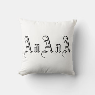 Multiple A Monogram in Black and White I Throw Pillow