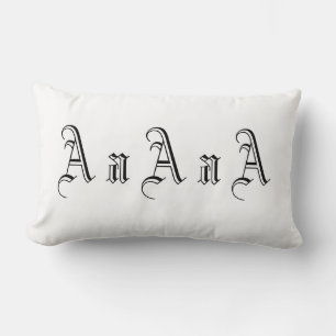 Multiple A Monogram in Black and White Lumbar Pillow