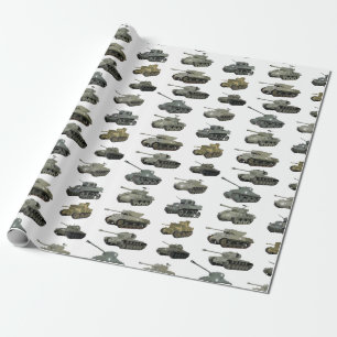 Multiple American WW2 Tanks and Armoured Vehicles Wrapping Paper