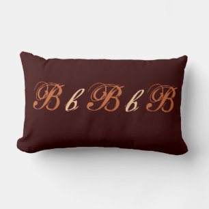 Multiple B Monogram in Brown and Beige Lumbar Pillow