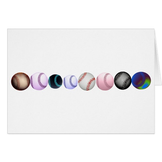 Multiple Baseballs In Diffrent Colours & Styles (Front Horizontal)