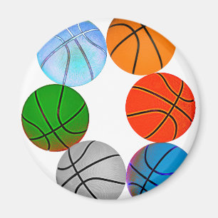 Multiple Basketballs Magnet