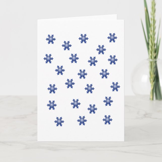Multiple Blue Snowflake Starburst Greeting Card (Front)