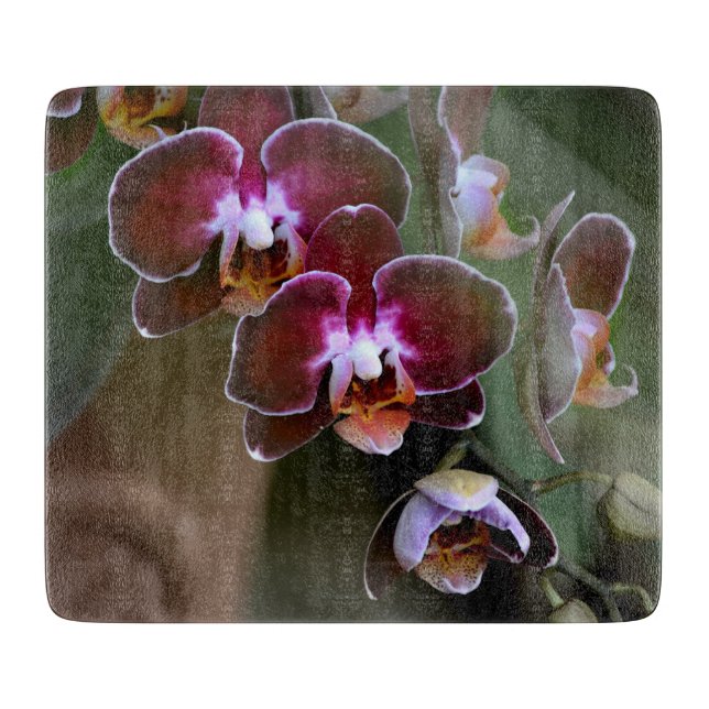 Multiple Branches of Purple Orchid Blossoms Cutting Board (Front)