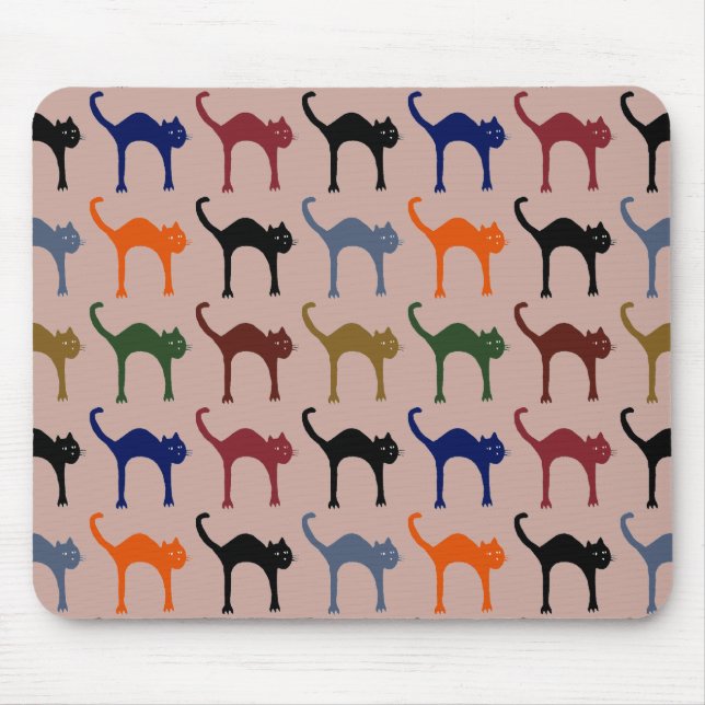 multiple cats ~ animal pattern mouse pad (Front)