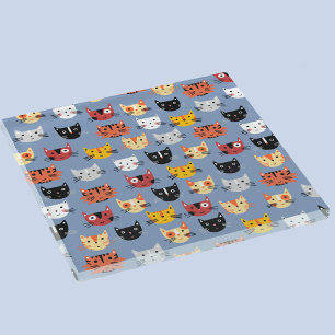 Multiple Cats Fun Pattern Glass Coaster