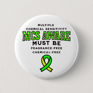 Multiple Chemical Sensitivity MCS Awareness 2 Inch Round Button