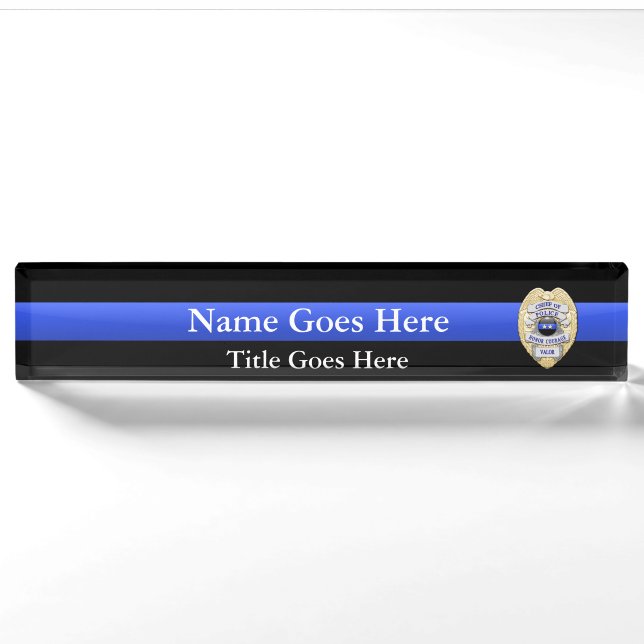 Multiple Choice Chief of Police 2-Star Badge Nameplate (Front)