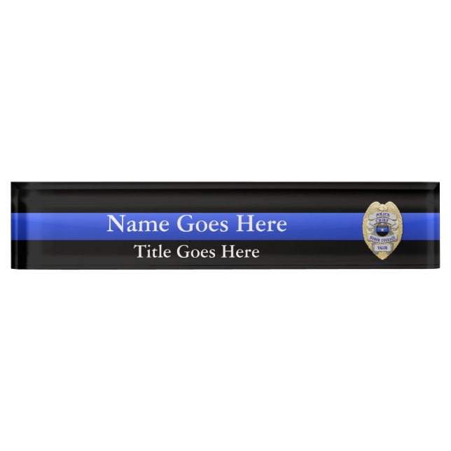Multiple Choice Police Chief 1-Star Badges Nameplate (Front)