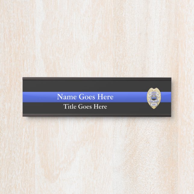 Multiple Choice Police Chief Badges Eagle Rank Door Sign (Front)