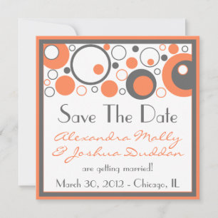 Multiple Circles Save The Date (Orange)