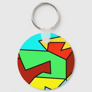 Multiple colours abstract angles and triangle keychain