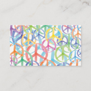 Multiple Colours of Peace Symbols Business Card