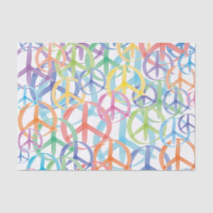 Multiple Colours of Peace Symbols Tissue Paper