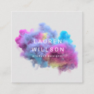 multiple colours smoke effect modern square business card
