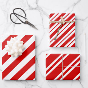 Multiple Diag Stripe Patterns DIY Colours White Re Wrapping Paper Sheet