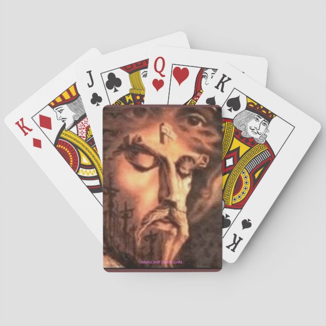 MULTIPLE FACES OF JESUS PLAYING CARDS (Back)