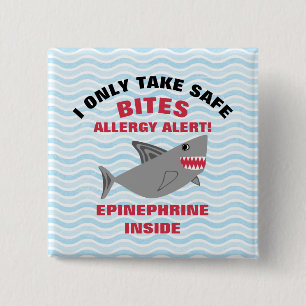 Multiple Food Allergy Alert Shark Button