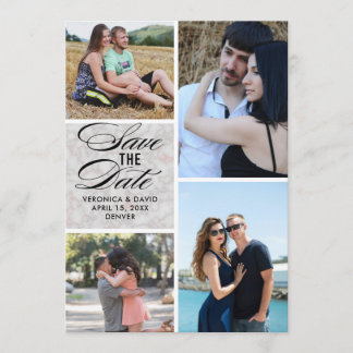 Multiple images portrait wedding save the date