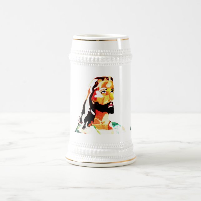 MULTIPLE JESUS IMAGES  BEER STEIN (Center)