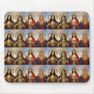 Multiple Jesus & Mary Sacred Hearts Mouse Pad
