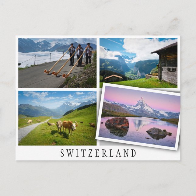 Multiple landscapes in Switzerland Postcard (Front)