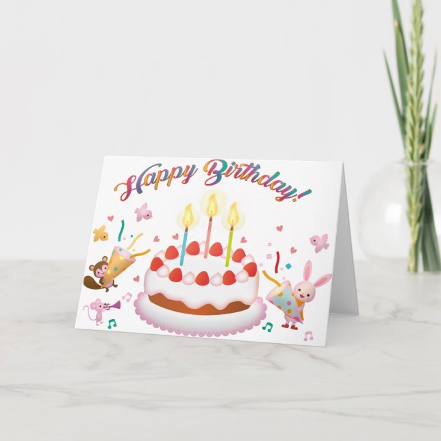 Multiple Language Birthday Wishing Card (Front)