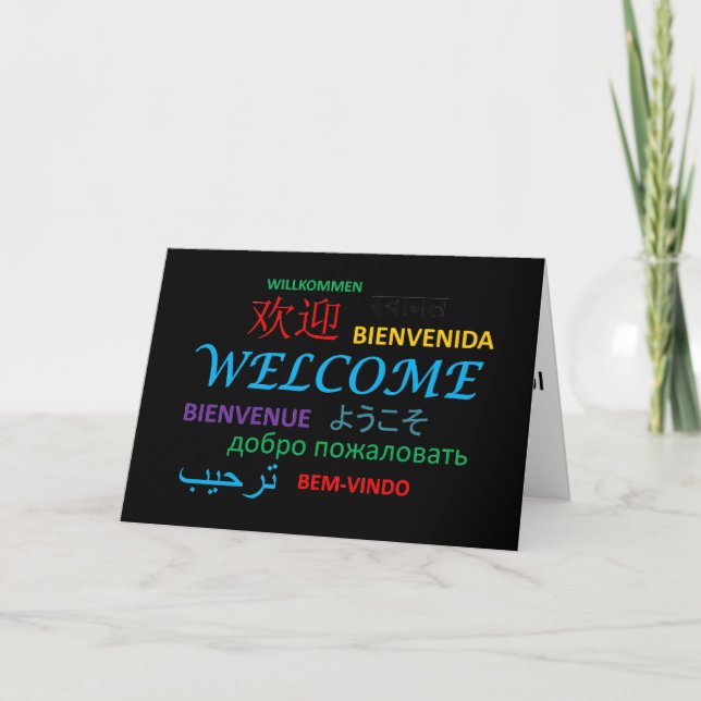 Multiple Language Welcome Card (Front)