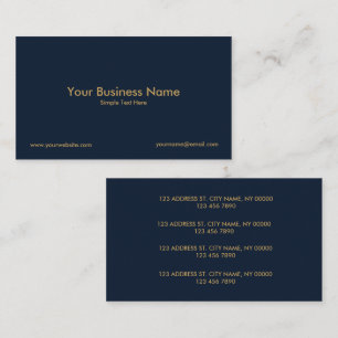 Multiple Location Business Card   Navy Blue & Gold