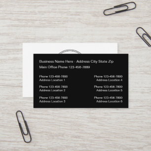 Multiple Location Logo Business Cards Design