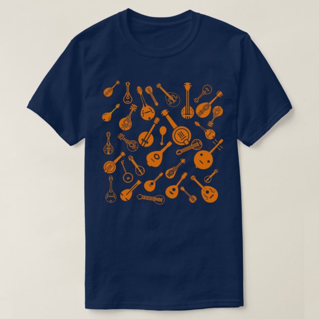 Multiple Mandolin Orange Colour T-Shirt (Design Front)