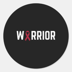 Multiple Myeloma Awareness Burgundy Ribbon Family Classic Round Sticker