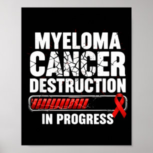 Multiple myeloma awareness burgundy ribbon  poster