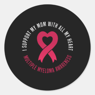Multiple Myeloma Awareness I Support My Mom Ribbon Classic Round Sticker